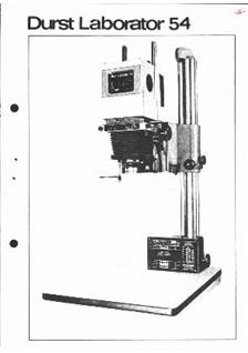 Durst Laborator L 54 manual. Camera Instructions.